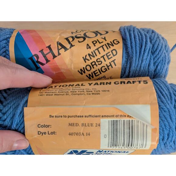🦃Rhapsody 24 Medium Blue Yarn Lot - Picture 3 of 3